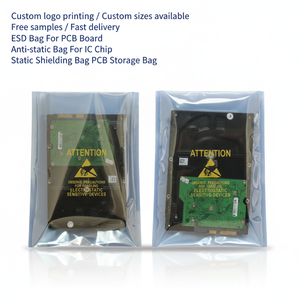 ถุงป้องกันไฟฟ้าสถิตย์ ESD ขนาด 10*15/10*18 ซม. ถุงใสป้องกันไฟฟ้าสถิตย์พร้อมฉลากสำหรับ SSD และอุปกรณ์อิเล็กทรอนิกส์อื่นๆ เช่น ฮาร์ดไดรฟ์ - Product Image 1