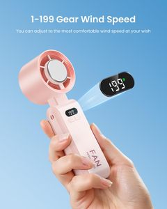 Mini Ventilador de Mano Recargable con Logotipo Personalizado, Ventilador Plegable con Pantalla Digital USB y Batería ABS para Exteriores - Product Image 3