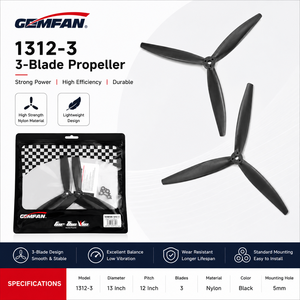 Hélice GEMFAN 1312-3 de 13 Pulgadas y 3 Aspas para FPV, Hélice de PC Resistente de Alto Empuje para Drones UAV de Largo Alcance y Gran Capacidad de Carga - Product Image 4