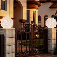 Esferas de Mármol LED Solares que Cambian de Color, Luces de Jardín con Alimentación DC/AC, Decoración Exterior Solar