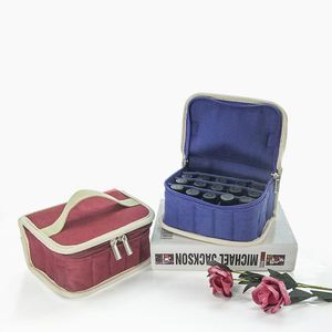 BSCI Factory 16 Portable Canvas Essential Oil Storage Bag Nail Polish Makeup Storage <b>Box</b> Essential Oil Bag - Product Image 1