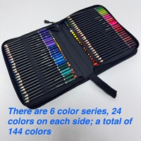 Crayons de couleur professionnels personnalisés 144 couleurs Ensembles de crayons de couleur standard en bois pour enfants et étudiants Sac en toile