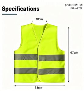 Gilet de travail en polyester réfléchissant haute visibilité pour la construction, le trafic et les travaux tout-terrain, gilet de sécurité avertisseur - Product Image 2