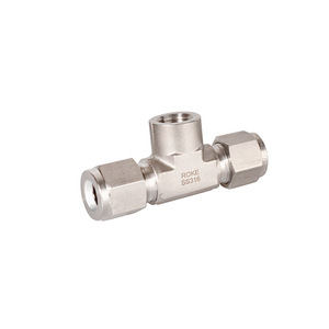 Raccord en T métrique en acier inoxydable 316 ROKE, raccord à sertir, filetage interne, connecteur hydraulique - Product Image 1