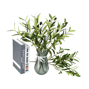 Branches d'<span class=keywords><strong>olivier</strong></span> artificielles en plastique en <span class=keywords><strong>pot</strong></span>, avec feuilles vertes et <span class=keywords><strong>tige</strong></span> de 45 cm, durables, vente en gros - Product Image 3