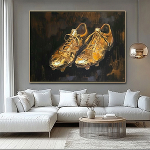 Pósteres <span class=keywords><strong>Deportivos</strong></span> Vintage para Jugadores, Lienzo Negro, Arte Oscuro, Decoración de Pared, Dorado, Mejores Imágenes de Zapatos de Fútbol, Impresión Artística - Product Image 3