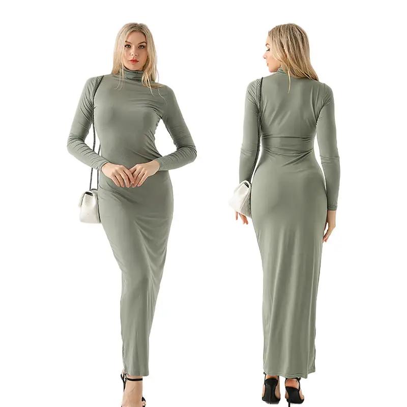 महिलाओं सुरुचिपूर्ण विंटेज लंबी आस्तीन ढीला डिजाइन महिलाओं के कपड़े पोशाक आकस्मिक स्वेटर पोशाक