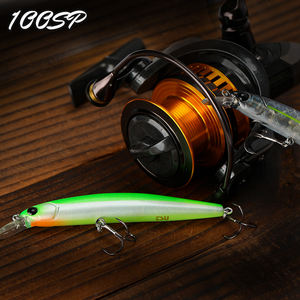 Leurre de pêche TSURINOYA DW70 100mm/9.5g, Minnow suspendu, Leurre pour brochet et perche, Appât artificiel dur, Hameçons triples - Product Image 5