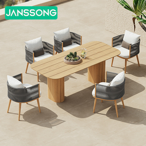 Set di Mobili da <span class=keywords><strong>Giardino</strong></span> per Hotel, Sedia da Pranzo in Corda per Esterni, <span class=keywords><strong>Tavolo</strong></span> da Patio in Teak di Lusso, Set da Pranzo per Esterni, <span class=keywords><strong>Tavolo</strong></span> e Sedie da <span class=keywords><strong>Giardino</strong></span> - Product Image 2