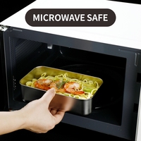 Boîte à bento en acier inoxydable 304 avec couvercle anti-fuite, ensemble de couverts, compatible lave-vaisselle, boîte à lunch isotherme à 2 couches pour l'école