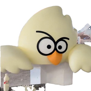 Personalización Creativa - Escultura de Fibra de Vidrio de Pollo de Dibujos Animados Moderno y Grande, Hermosa Escultura de Resina para Centros Comerciales - Product Image 1