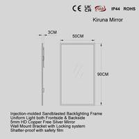 Nouveau Miroir de Salle de Bain LED NewThingLine Éco Sans Cuivre, Éclairage Avant et Arrière, Cadre Poncé Remplaçable, Anti-Oxydation, IP44