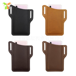 Funda/estuche de cuero para teléfono móvil, para llevar en la cintura, universal, vertical, bolsa táctica para exteriores, funda para linterna. - Product Image 2