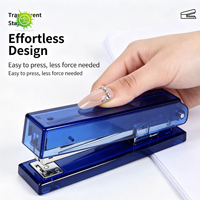 Agrafeuse manuelle en acrylique pour fournitures de bureau et scolaires, machine à relier pour papeterie fantaisie, cadeau de luxe