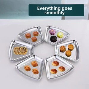 Plat rond en acier inoxydable pour la maison, service <span class=keywords><strong>de</strong></span> table pour banquets, idéal pour les fruits <span class=keywords><strong>de</strong></span> <span class=keywords><strong>mer</strong></span>, en métal - Product Image 3