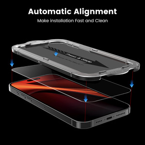 Protector de Pantalla Curvo de Vidrio Templado 9D Antiestático de Fácil Aplicación para <span class=keywords><strong>Teléfono</strong></span> Celular iPhone 17 Pro Max 16 15 - Product Image 2