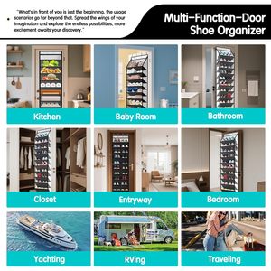 10 Tier Hanging <b>Shoe</b> Rack 33x15x85cm Heavy Duty Behind Door Storage For <b>Shoes</b> - Product Image 6