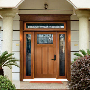 Vente en gros de portes en bois de teck Porte d'entrée à double porte design de style contemporain en teck massif pour villa de luxe - Product Image 5