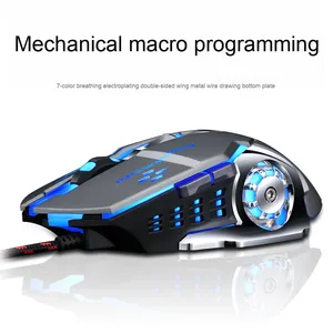 T-WOLF V6 Có Dây Cơ Khí Chuột Chơi Game Ergonomic Chiếu Sáng Sáu Nút USB Laser Phải PUBG Văn Phòng Tương Thích Cho Máy Tính Xách Tay - Product Image 3