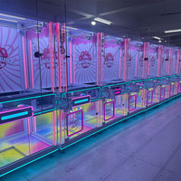 Machine à griffes PPL PPL-28, hauteur 200 cm, grande taille, pour deux joueurs, avec fonction balançoire maison de poupée, jeu commercial à monnayeur pour grands espaces