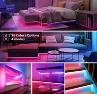 Bande lumineuse LED pour téléviseur, 2 m, SMD5050, bande lumineuse RGB, synchronisation musicale, USB, rétroéclairage pour téléviseur avec télécommande pour téléviseur de 24 à 60 pouces