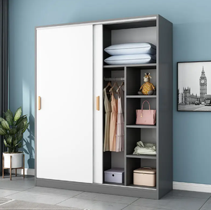 <span class=keywords><strong>Armadio</strong></span> in Legno Personalizzato di Nuovo Design con 2 Ante e 3 Cassetti, Guardaroba Moderno con Ripiani per Camera da Letto - Product Image 3