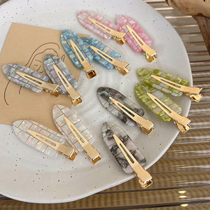 Clip geométrico de mármol para niña y mujer, accesorios para el cabello de material ABS, peinado de alta calidad - Product Image 1