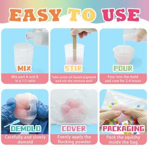Perlengkapan Pembuatan Squishy Taba DIY Set Squishy Gel Cair Cakar Kucing Karet Silikon Super Lembut Perlengkapan Pembuatan Mainan Edukasi Hiburan - Product Image 3