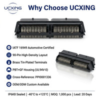 Connecteur ECU 90 broches PPI0001336, angle droit 90 degrés, pas de 3,33 mm, 15A 14V, PBT UL94 V-0, pour unité de commande moteur, OEM ODM personnalisé