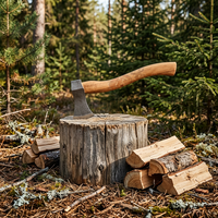 Hache de bûcheron industrielle SCL, faite à la main, manche en acier, tête en acier au carbone forgé, outil de coupe d'arbres pour l'extérieur, hache de chasse, haches Tomahawk