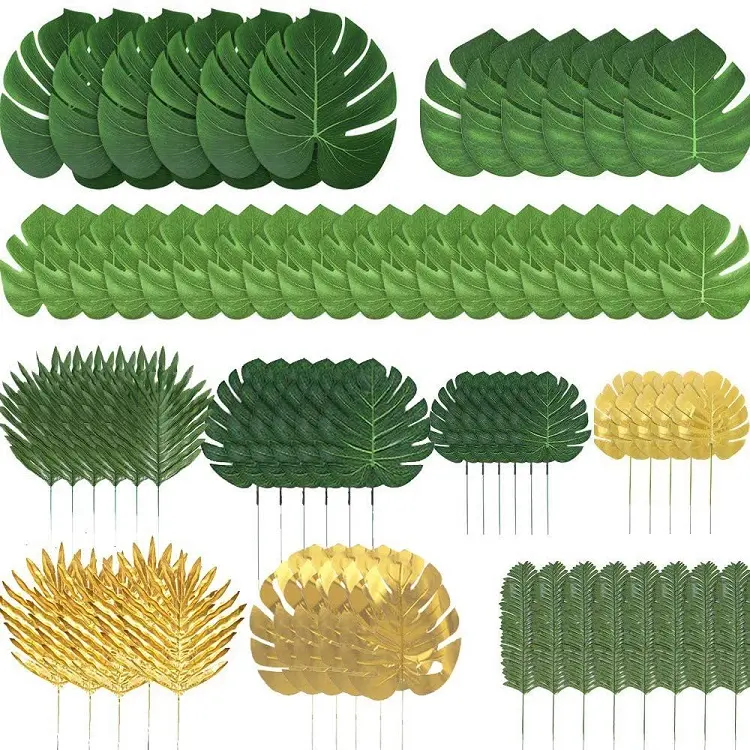 Vente chaude Mariage Maison Décoratif Monstera Feuilles Feuilles De Palmier Artificielles