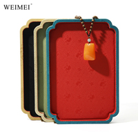 WEIMEI Prix d'usine, logo personnalisé, vente en gros, ensemble de présentoirs de luxe pour bijoux et bracelets, en brocart oriental à bord festonné, de style traditionnel