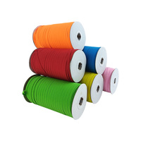 Cordon élastique sergé coloré 8 mm, sangle plate flexible en caoutchouc, cordons élastiques robustes pour vêtements