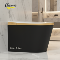 WC intelligent électrique moderne 110V pour la maison et l'hôtel, avec bidet, télécommande, siège chauffant, automatique, noir, salle de bain