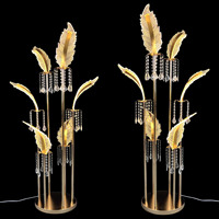 Nouvelle décoration de centre de table de mariage, plume acrylique transparente, guide lumineux pour hôtel, ornement en métal, accessoires de mariage