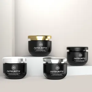 250ml cosmetic packaging black pet plastic cream jar with lid