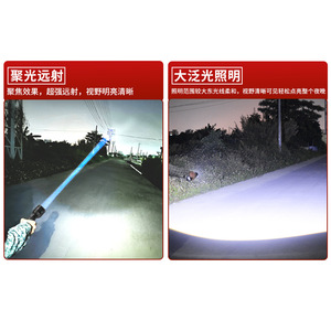 ไฟฉาย LED แบบชาร์จไฟได้ ปรับความสว่างได้ อลูมิเนียมอัลลอยด์สำหรับใช้งานกลางแจ้ง กันน้ำ ไฟฉุกเฉินแบบพกพา - Product Image 4