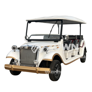 Voiture électrique classique vintage blanche avec garnitures brunes, toit ouvert, 4 places, homologuée pour la route, véhicule de tourisme pour adultes - Product Image 4