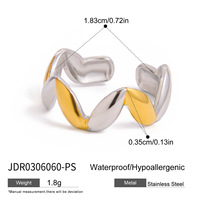 Bague Gaovo unisexe en acier inoxydable plaqué or 18 carats, bicolore, double couche, en forme de dôme, étanche, hypoallergénique, bijoux de mode pour tous les jours