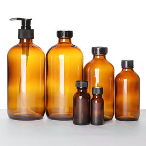 Distributeur de savon à main en <span class=keywords><strong>verre</strong></span> ambré 500ml vide bouteille de mousse pompe distributeur de savon liquide bouteille de mousse cosmétique en gros avec pompe - Product Image 5