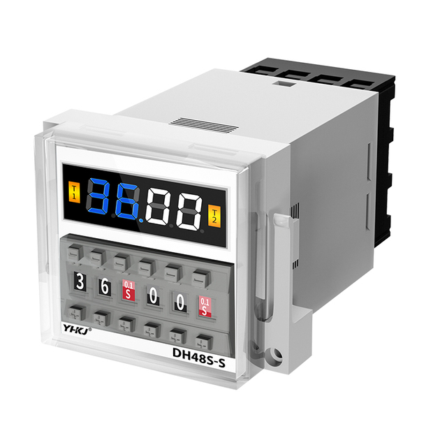 YK DH48S-S Digital Display Time Delay Relay AC220V 24V 380V 1Z 2Z Cycle Control Applications