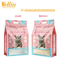 Sac à poignée refermable à fermeture éclair, conception personnalisée en usine, haute barrière, 5kg 10kg 15kg, pour litière pour chat à la bentonite, pochette à fond plat