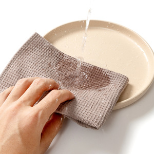 Serviettes de cuisine en coton 100% gaufré, couleur unie, rectangulaires, absorbantes, séchage rapide, pour casseroles et poêles - Product Image 2