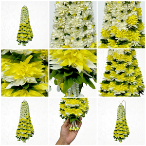 Artificial Yellow <b>White</b> Flower Garland Decorative <b>Hanging</b> Toran for Wedding Festival Home Temple Door Decoration - Product Image 6