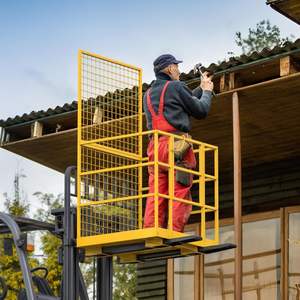 Cage de chariot élévateur utilisée de haute sécurité de style élevé Cage de sécurité populaire pour la clôture de <span class=keywords><strong>chantier</strong></span> de construction d'entretien de chariot élévateur - Product Image 3