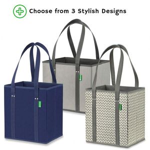Sacs de courses réutilisables, sacs fourre-tout robustes avec poignées extra longues - Product Image 5