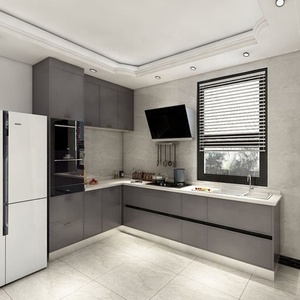 Meubles de cuisine modulaires en bois HZ, style Shaker, design luxueux, armoires de cuisine en bois massif personnalisées pour <span class=keywords><strong>maison</strong></span>, cuisine, appartement - Product Image 1