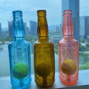 צעצועי כלבים בצורת בקבוק עם כדור טניס חורק, צעצועים אינטראקטיביים צפים, בקבוק כיפי לכלבים, בידור עצמי, צעצועי נשיכה - Product Image 6