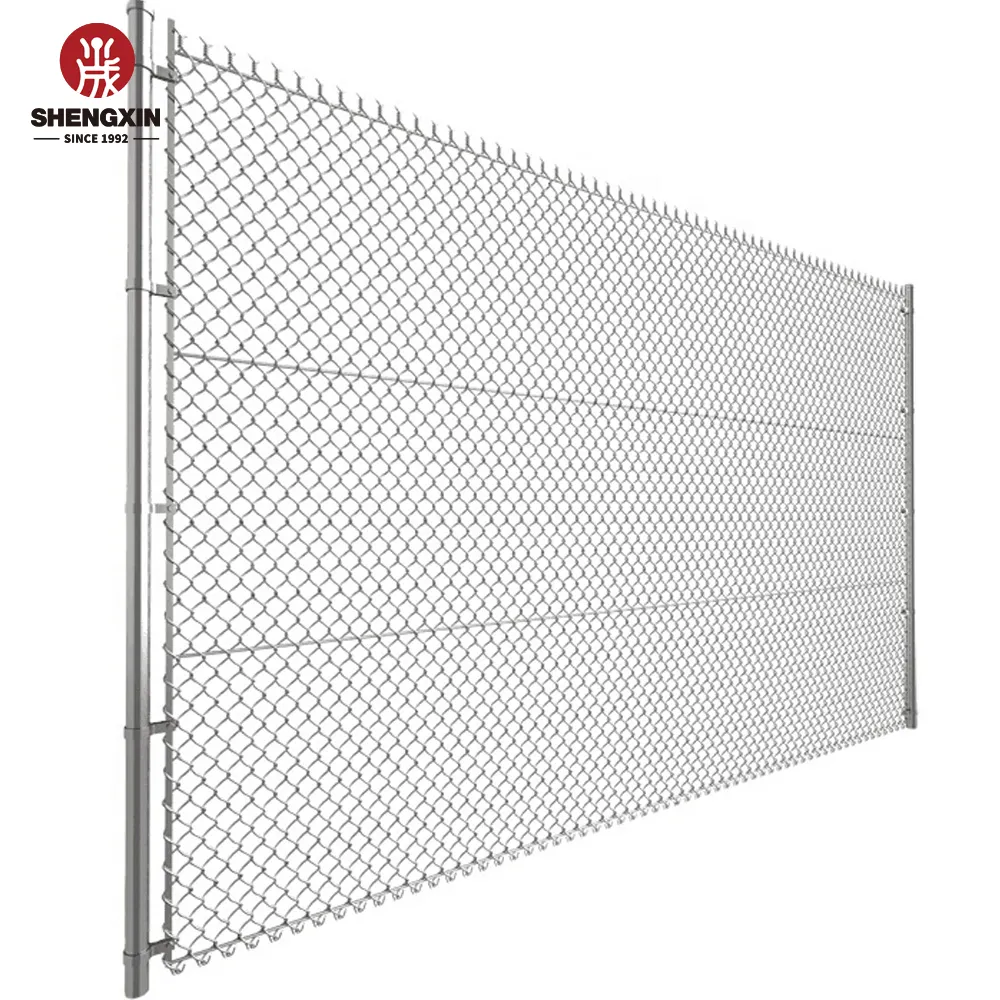 Fábrica venda direta econômica aço Metal Chain Link Fence com quente mergulhado galvanizado ou PVC revestido acabamento