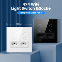 Prise murale intelligente Wi-Fi Avatto Brazil Standard 4x4 Tuya, compatible avec l'application Alexa Google Home